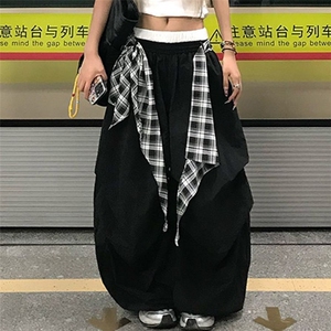 AK2251-P52可拆卸屁帘#【速干面料】美式嘻哈叠穿阔腿裤女图片