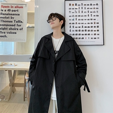 港风模特中性风男士大码中长款风衣女外穿大衣insFY91P115限138，男装风衣，电商A089-1