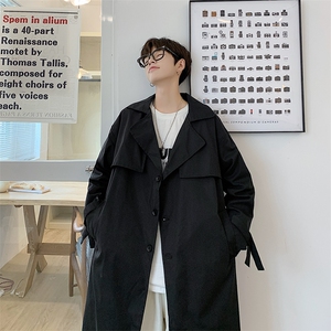 港风模特中性风男士大码中长款风衣女外穿大衣ins FY91 P115限138图片