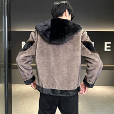 冬季男士时尚加厚仿皮草保暖爸爸装商务夹克外套ZX8881-P230，男装夹克，星座1105-3