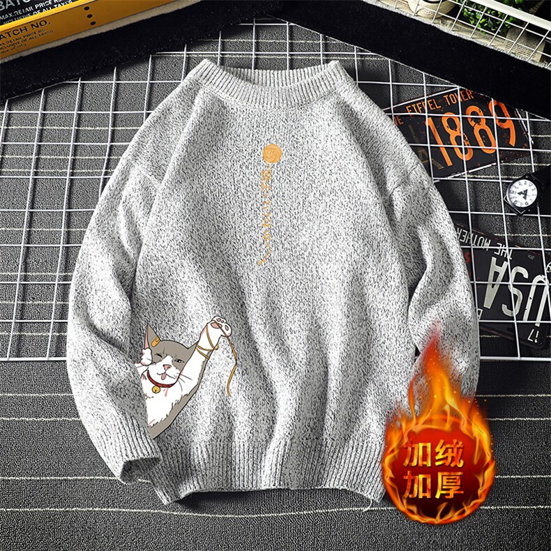 M19013-P45 加绒款-P65 加厚加绒毛衣男大码毛线衣男针织衫男线衫图片