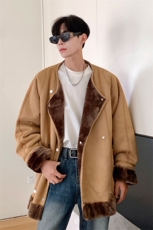 港风皮毛一体棉衣男高级感轻奢机车棉服男外套男8708P158控228，男装棉衣，星座227-7