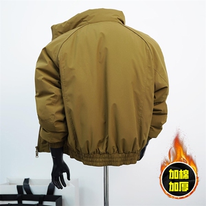 现货美式高街休闲棉衣夹克三防立领纯色户外工装加厚棉服外套图片