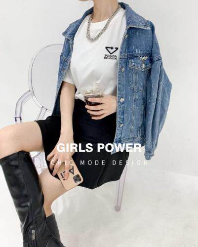 春夏新品重工烫钻牛仔衣，女装，G55