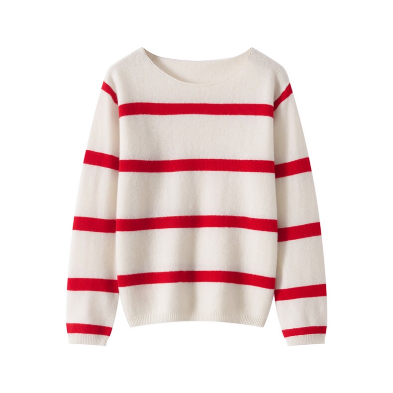 新款百搭斑马条纹长袖圆领，童装儿童羊毛衫，顺友羊绒童装