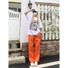 B221美式ins街头多巴胺hiphop休闲宽松运动裤LK23118-P60控78，男装休闲裤，电商B221