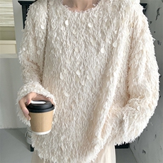 秋款现货！洋气亮片钉珠宽松上衣B208-9007-P120K178，女装大码女装，浙宝208