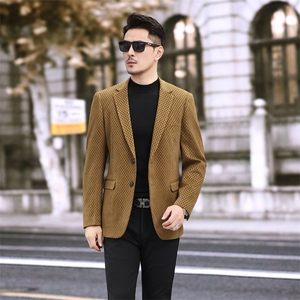 男士千鸟格小西装 厚料小格子西服外套 6103 P165图片