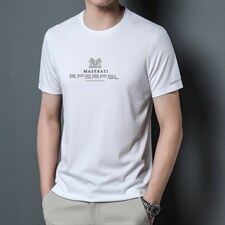 男士短袖T恤2023新款圆领纯色薄款中年爸爸装半袖上衣P45，男装T恤，星座1105-3