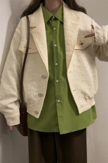 中性风黄底美式夹克女潮牌夹克男情侣大码M-5XL外套女JK8748P95控，男装夹克，星座227-7
