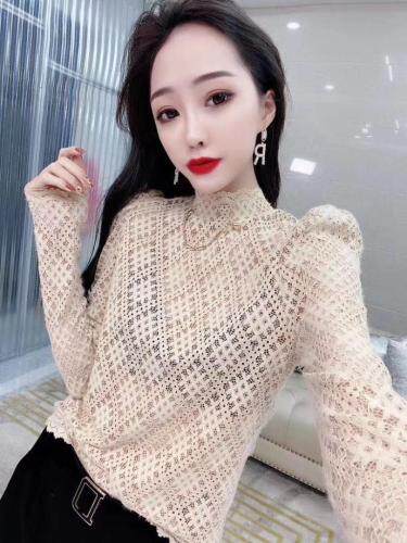9510#金貂绒蕾丝加衬打底小衫。,女装,红妞(1F)