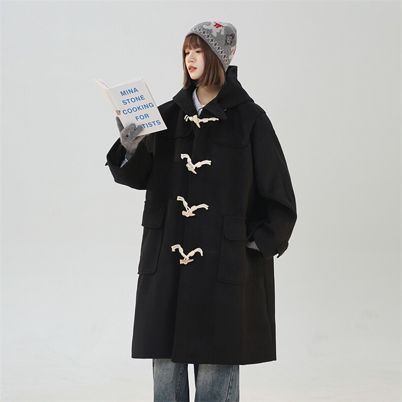 N906P158高端毛呢外套秋冬高级感学院风复古时尚氛围感长款大衣，男装毛呢大衣，电商A170