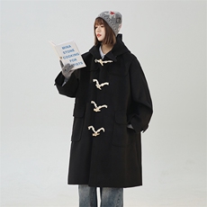 N906P158高端毛呢外套秋冬高级感学院风复古时尚氛围感长款大衣，男装毛呢大衣，电商A170