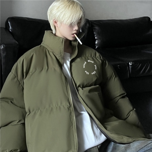 抖音品质潮字母印花冬季保暖冲锋立领棉服外套MY23408特批70控118图片