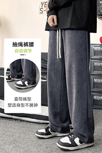 秋冬新款休闲阔腿裤灯芯绒长裤休闲百搭CK2347-P25加绒P30图片