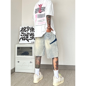 B221 美式ins高街暗黑小众百搭牛仔短裤五分裤 LK23090-P55 控78图片