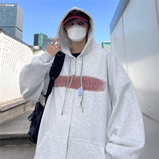 秋季潮流字母开衫宽松连帽卫衣男高街ins港风情侣上衣W5974-P37，男装夹克，星座512-2