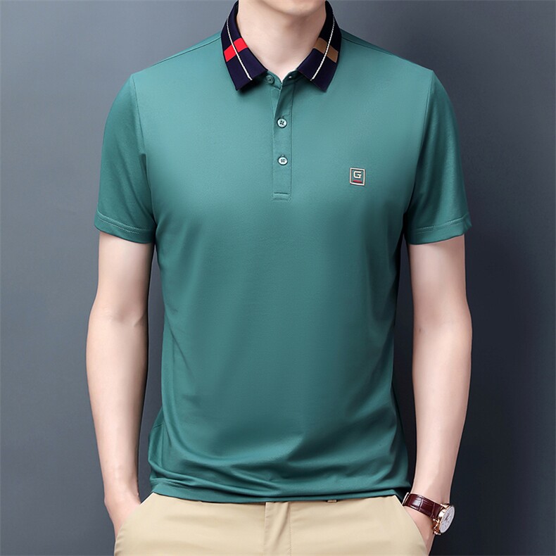 爸爸短袖t恤男40-50岁薄夏装中年男士上衣服色棉夏季中老年人爷爷,男装T恤,电商B212（原钱塘6029）