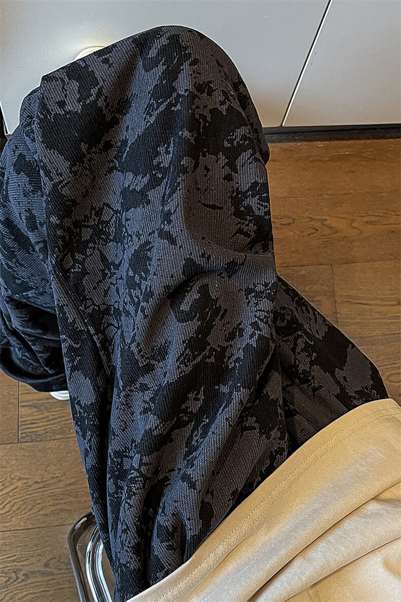 美式扎染灯芯绒裤子大码迷彩休闲裤运动卫裤直筒阔腿裤KZ1978/P55,男装休闲裤,电商B238