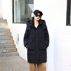 羽绒服女冬季新款情侣户外韩版宽松休闲过膝白鸭绒保暖羽绒服女男，女装羽绒服，灵动羽绒服工厂