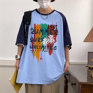 32支 双纱 直播重磅260克 手绘美式潮牌宽松印花复古短袖t恤控49图片