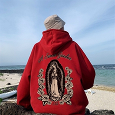 直播品质340克重磅纯色华棉美式卫衣连帽印花大码XZ517A-BK12311，男装卫衣，星座517A