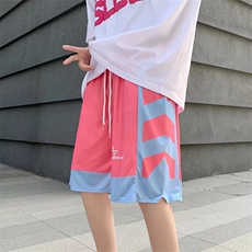 炸街篮球运动短裤男夏季ins情侣沙滩裤宽松潮休闲五分裤DK68-P25，男装休闲裤，星座1008