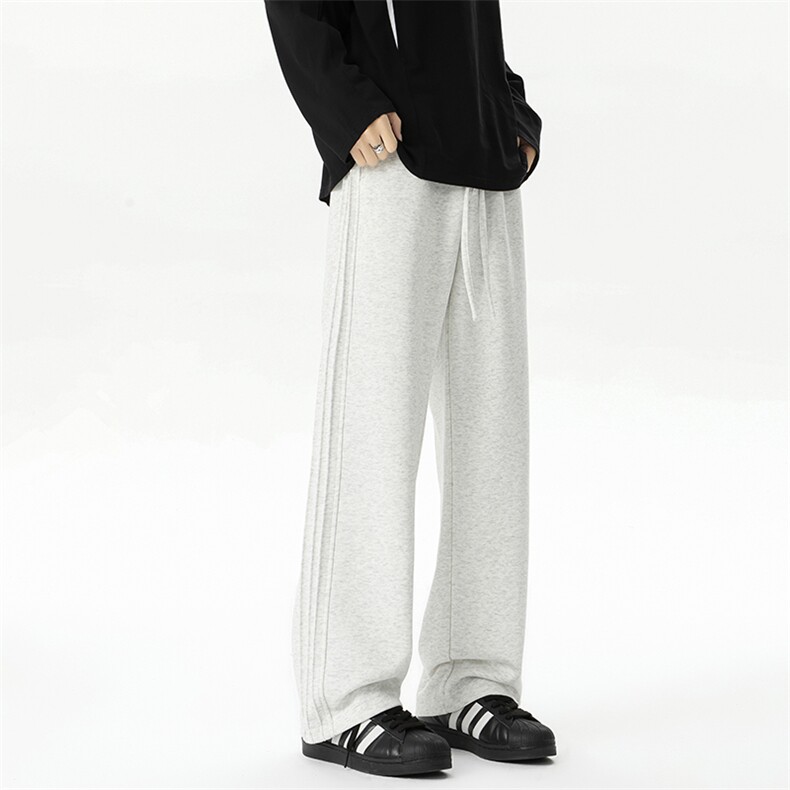 秋季休闲裤子男直筒阔腿褶皱卫裤宽松潮流长裤百搭运动裤KZ030P55，男装休闲裤，电商B312