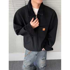 冬款男棉衣灯芯绒领保暖加绒加厚棉服外套JK1118P100加绒P125