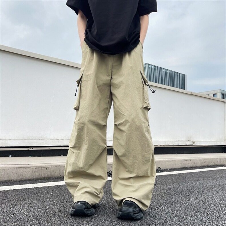 户外速干休闲伞兵裤男女夏季vibe潮牌褶皱运动工装裤K6465-P45,男装工装外套,星座412-3