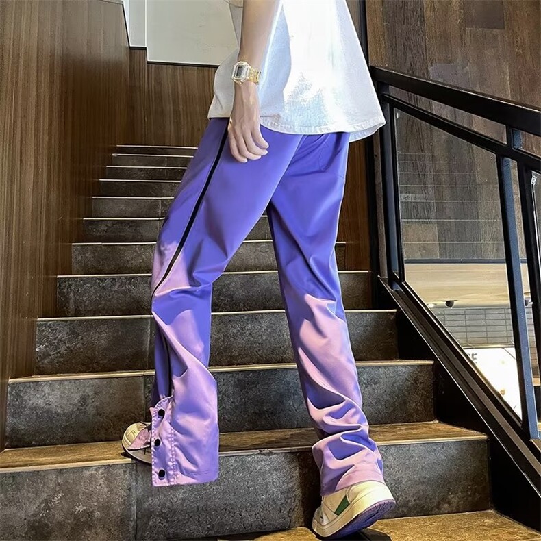 冲锋裤男女秋季薄款美式机能排扣工装裤潮牌高街休闲裤~K1150-p45,男装休闲裤,星座601-2