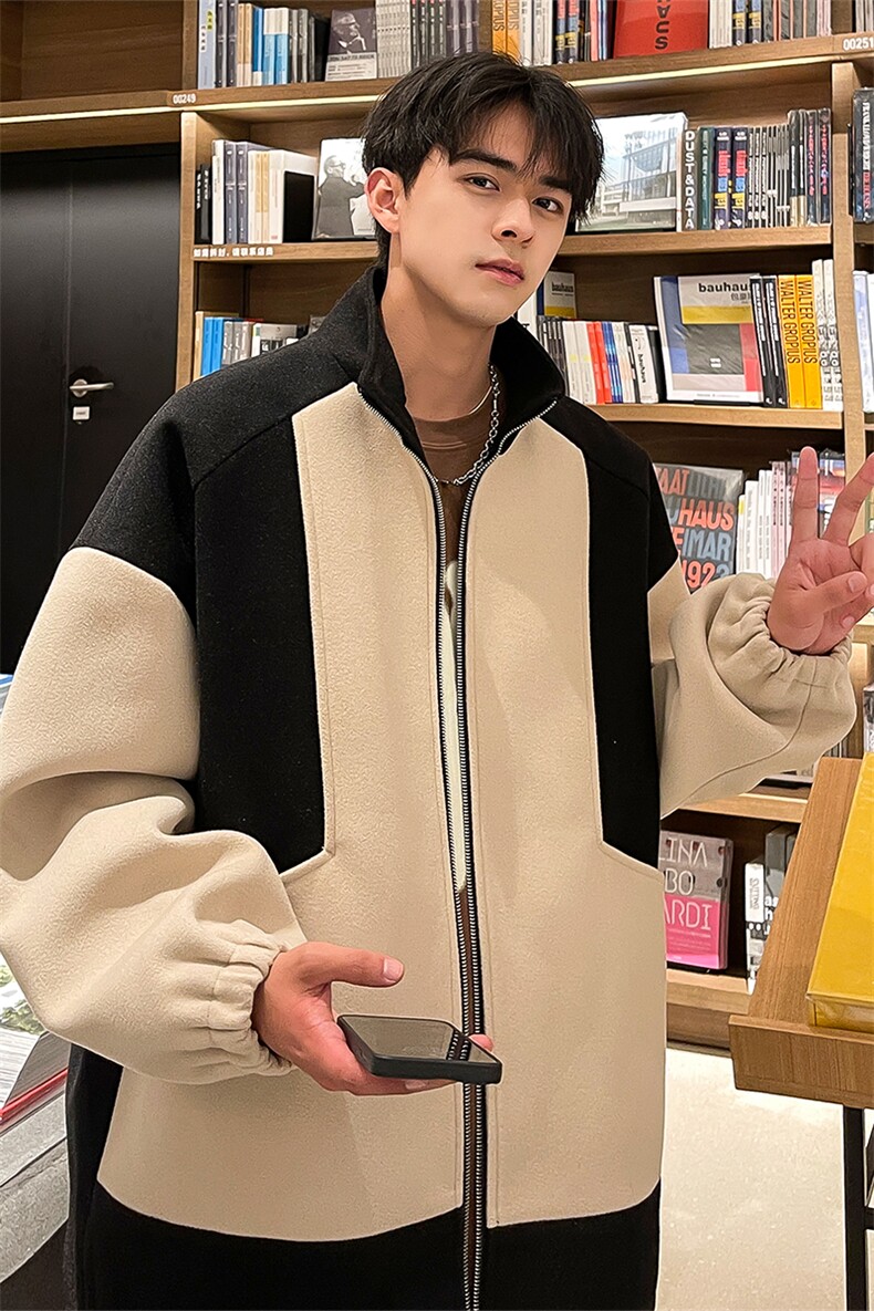 男装呢料夹克2026秋冬季新款毛呢大衣男生外套XZ514-2-F607-P115,男装夹克,星座514-2(原B239)