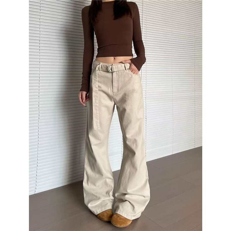 大码美式复古廓形弯刀牛仔裤男女2025新款褶皱宽松阔腿休闲拖地裤,男装牛仔裤,星座506A