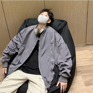 工装棒球服外套男春秋季新款拉链多口袋夹克上衣1176-P65图片