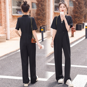 黑色西装连体裤女2026年新款夏季减龄法式高端气质连衣裤图片