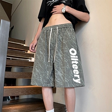 短裤男夏季新款港风宽松灯芯绒扎染五分裤DK3067-P28，男装牛仔裤，星座214-3