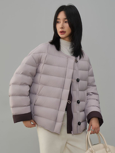 现货2025年冬季新款90白鸭绒休闲羽绒服女图片