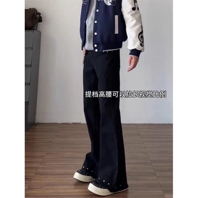 美式高街铆钉微喇牛仔裤ZK0329-特批50图片
