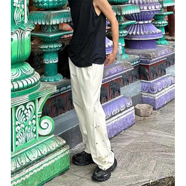 春秋季排扣休闲裤男款美式高街宽松户外机能直筒冲锋裤K1608,男装休闲裤,星座1116A（原606A-3）