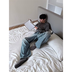 美式直筒牛仔裤男士2026新款百搭大码宽松弹力长裤子NZK7159，男装牛仔裤，星座516A