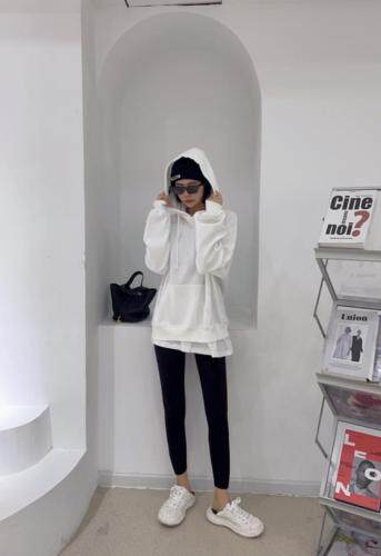 秋季新款韩版针织长袖带帽卫衣，女装卫衣/绒衫，邱小姐