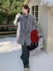 2025年冬季双面羊绒大衣两件套中长款RF2C290-6886#-P315-K465，女装双面呢大衣，蝶眷