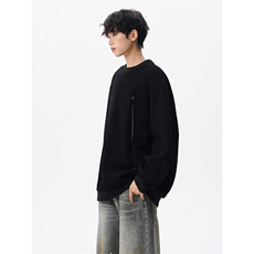 WY10152-特P45控78小众撞色拼接破缝假两件大码男大码情侣卫衣，男装卫衣，电商A059