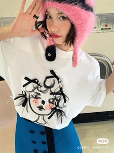 女孩印花短袖T图片