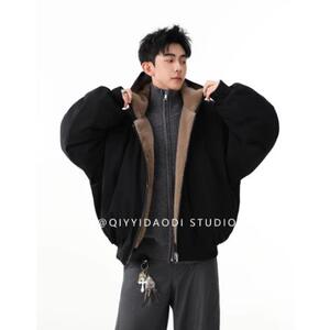杭州货 网图 双面穿帆布水洗情侣座山雕棉服M2677-P95图片