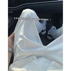 潮流百搭ins流行原宿高质量冰丝西裤白色新款气质慵懒KX330，男装西裤，星座1116A（原606A-3）