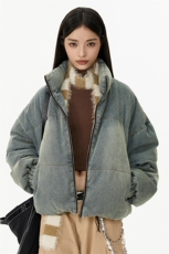现货新款复古牛仔羽绒服港风宽松情侣中性225-2-Y202-P218，男装羽绒服，星座225-2