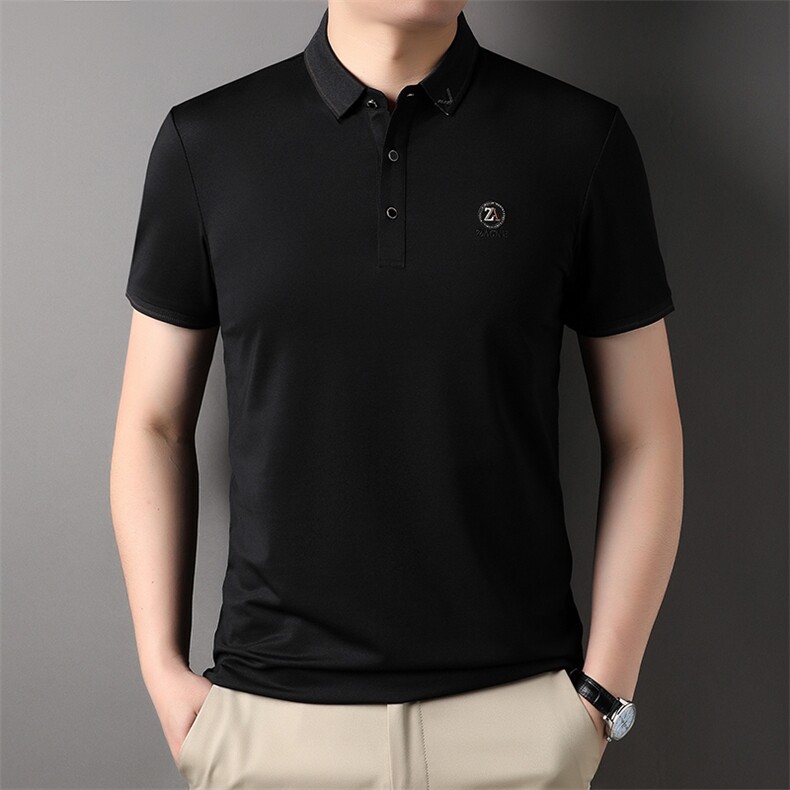 AL65135钱塘2020-3夏季新款男士时尚翻领上衣商务休闲短袖T恤P52,男装T恤,钱塘207-3