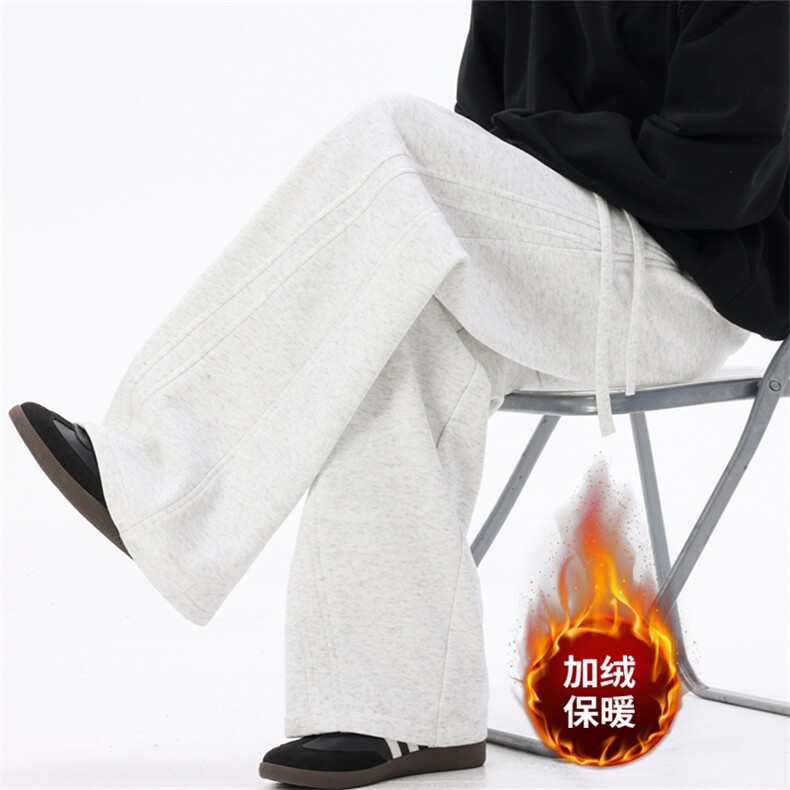 秋冬加绒休闲裤男宽松直筒裤弯刀裤K277-P45加绒P55控78加绒控88，男装卫衣，星座209-2