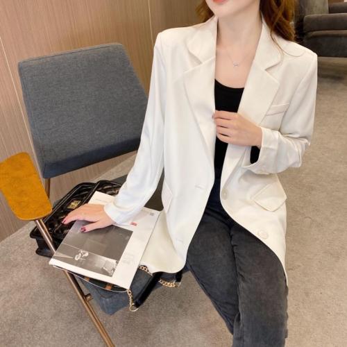 白色西装外套女2021春新款高级感炸街网红薄款设计感小众西服,女装西装,香丽迪1